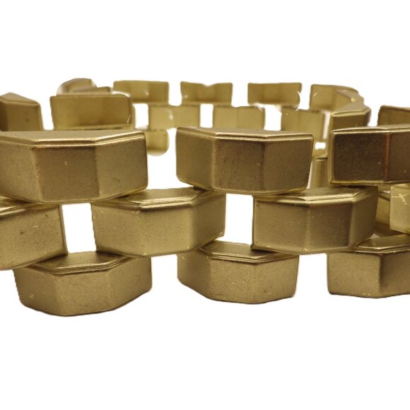 Vintage Betsey Johnson Metal Link Belt/ Antique Brass/ Size M/L - Picture 5 of 5